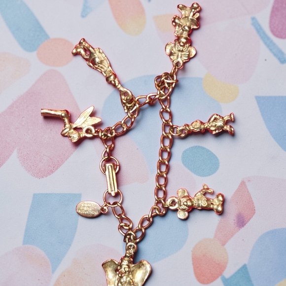 Walt Disney Vintage Childs 6" Silvertone Donald, Mickey Dumbo, Tink Bracelet - Picture 6 of 9